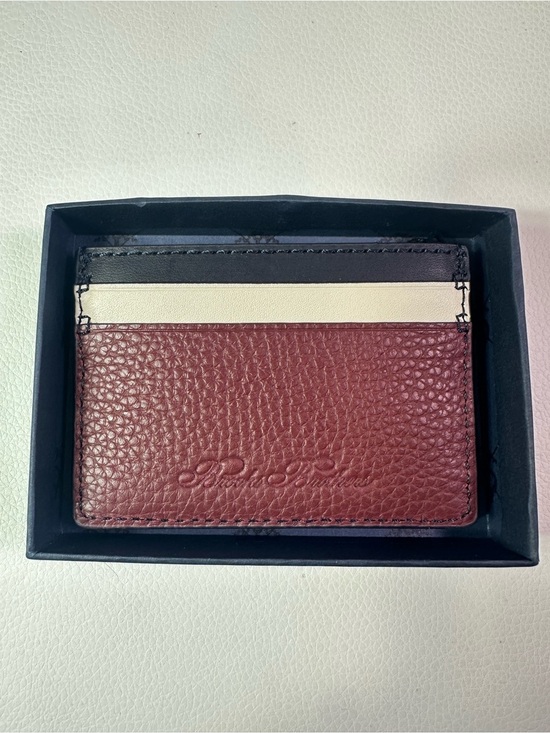 Brooks Brothers Other - NEW Men’s Brooks Brothers Navy Blue Textured Leather Card Case/Wallet